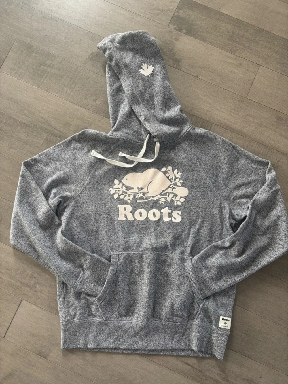 Roots Women's Grey Hoodie with Cream Logo - Picture 4 of 5